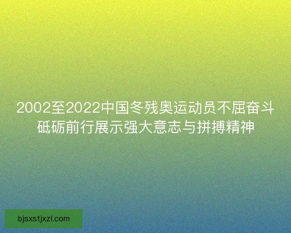 2002至2022中国冬残奥运动员不屈奋斗砥砺前行展示强大意志与拼搏精神